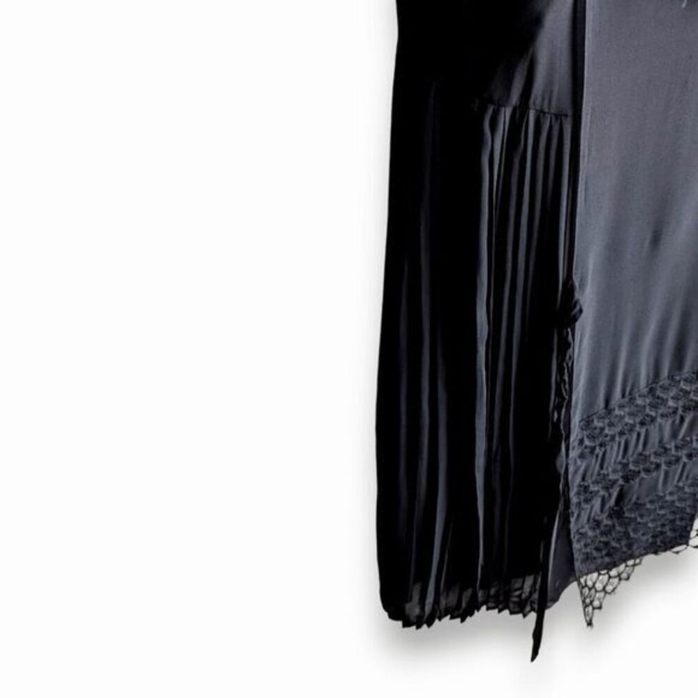 Jenni Kayne‎ Dress size S Silk Black Lace Pleated V Neck Sleeveless Shift Luxe - Picture 6 of 8